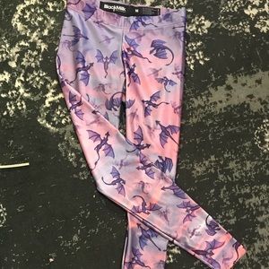 BLACK MILK Pink/Purple Here Are Dragons leggings